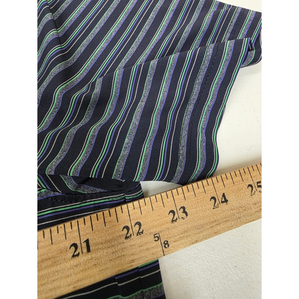 Cutter & Buck Mens Large CB DryTec Striped Golf Polo Shirt Blue Purple Lion Logo - Picture 4 of 6